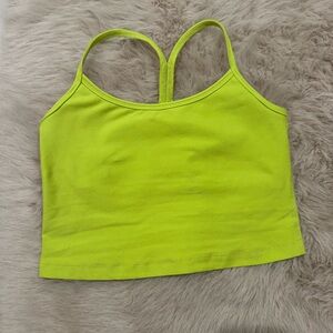 Beyond Yoga Neon Green Cropped Tank Sports Bra | Size M